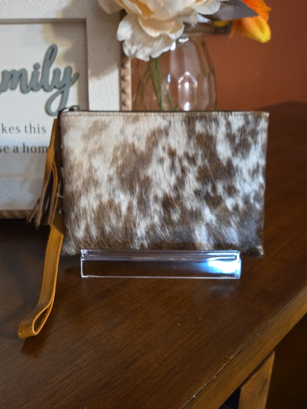 Handcrafted Genuine Leather Wristlet NWOT